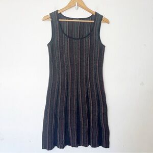 Peruvian Connection Striped Sleeveless Knit Dress sz S Tank 100% Pima Cotton